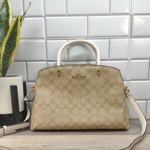 Coach Tan and Cream Satchel